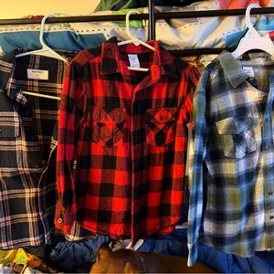Kids Flannel Checkered Shirt Lot
